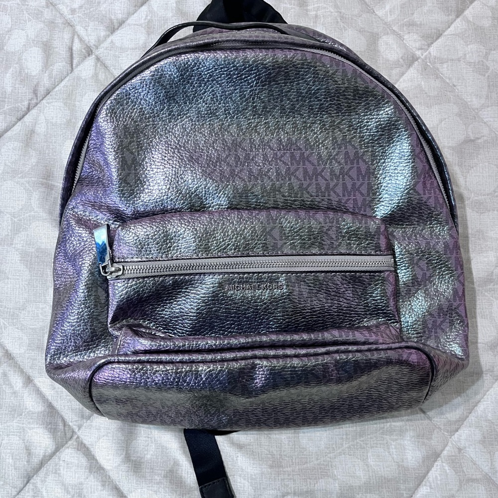 Michael Kors Metallic Backpack with MK Logo